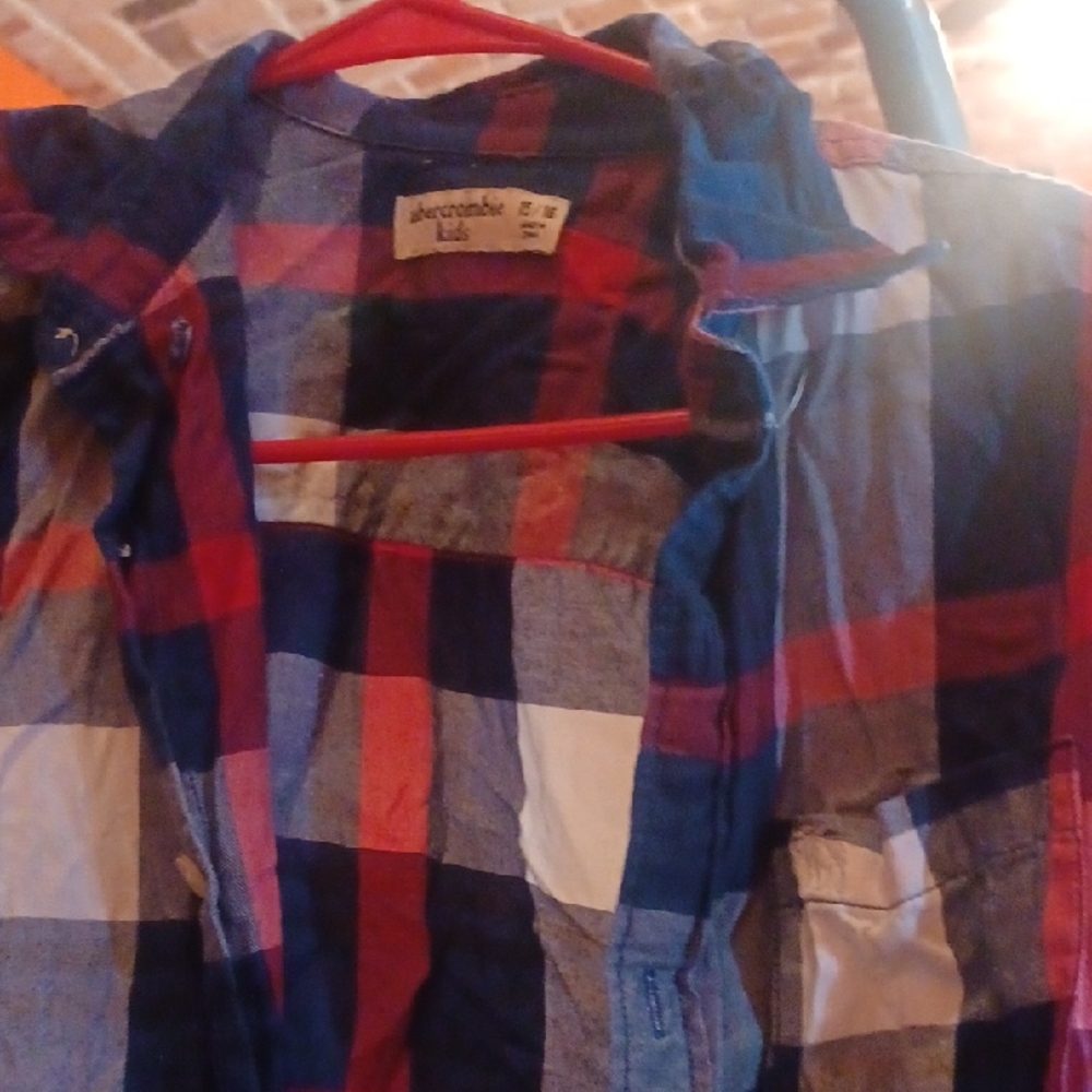 Abercrombie Kids Red and Blue Checkered Shirt
